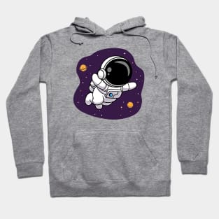 Cute Astronaut Floating In Space Cartoon Hoodie